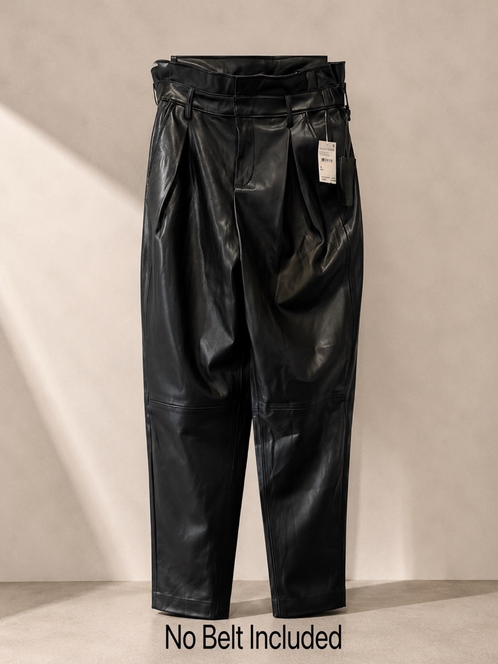 Blank NYC Paperbag Waist Vegan Leather Pants Size 28 No Belt New With Tags - Picture 3 of 5